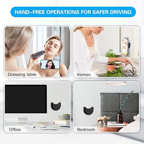 Miniatura 6 de volport - Soporte de automóvil para Pops plegable, paquete de 2 soportes de silicona negra para teléfono celular para enchufe intercambiablesoporte