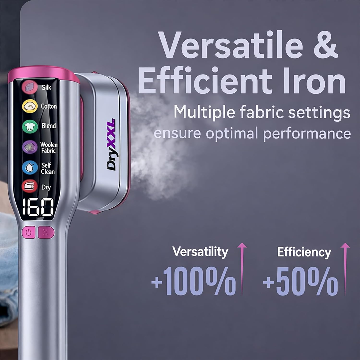 2-in-1 Steamer & Iron for Clothes, 15s Fast Heat-up 1200W Portable Handheld Garment Steamer, Travel Size with Large Ceramic Heat Panel, Quick Wrinkle Removal