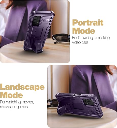 Miniatura 4 de Dexnor Funda para Samsung Galaxy A32 5G, protector de pantalla y soporte integrados Protección de grado militar resistente a prueba de golpes para
