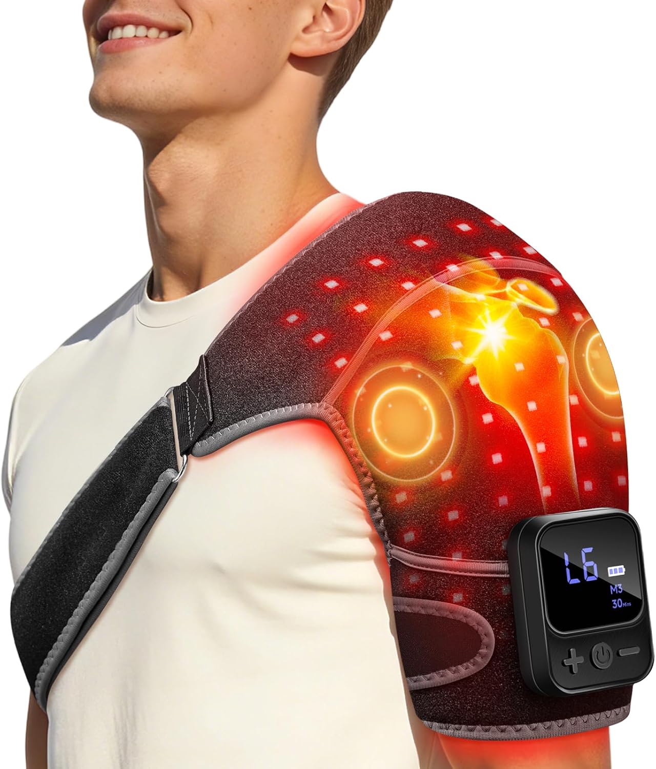 Red Light Therapy for Shoulder 72 LEDs with Heat & Massage