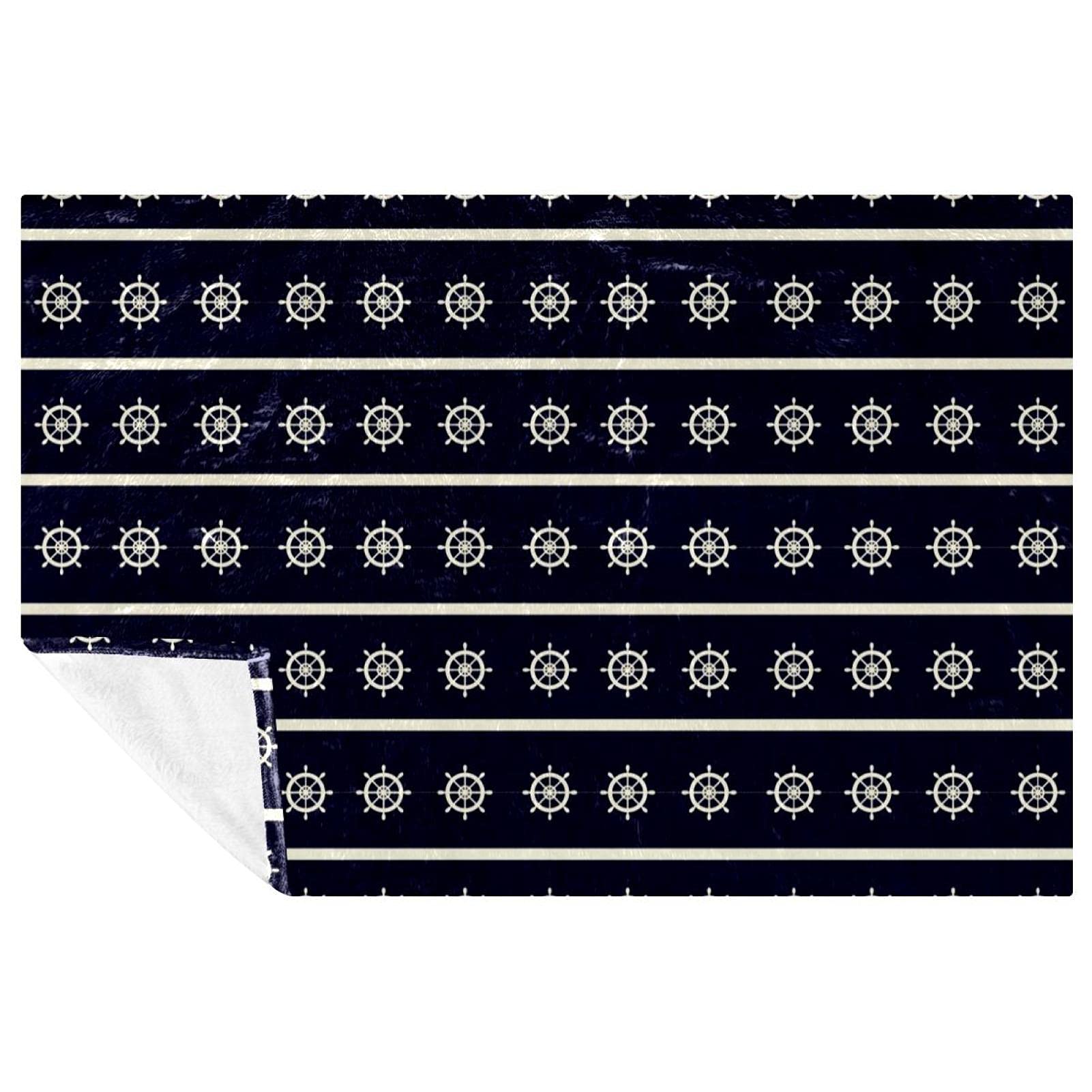 Couverture douce de lit haut de gamme au motif gouvernail nautique pour un confort durable