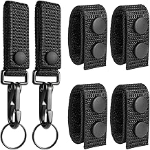 Duty Belt Keeper with Key Clip 2pcs,Duty Belt Keeper with Double Snaps 4pcs