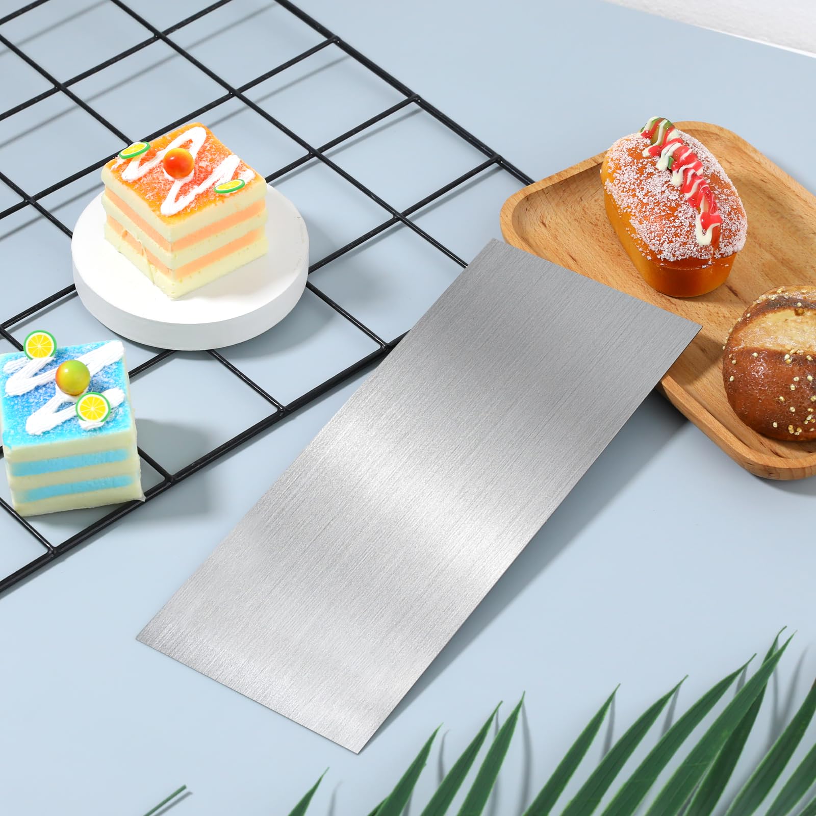 Tortenspachtel 25,4 x 10,2 cm Kuchenschaber Edelstahl Kuchen Glatter Schaber Seitenschaber Kuchen Dekorieren Kamm Tortenschaber Werkzeuge für Zuckerguss Buttercreme Mousse