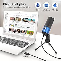 Vista 6 de FIFINE - Micrófono USB para computadora para grabar voz en off de videos de YouTube, voces para Mac y PC, micrófono de condensador con control