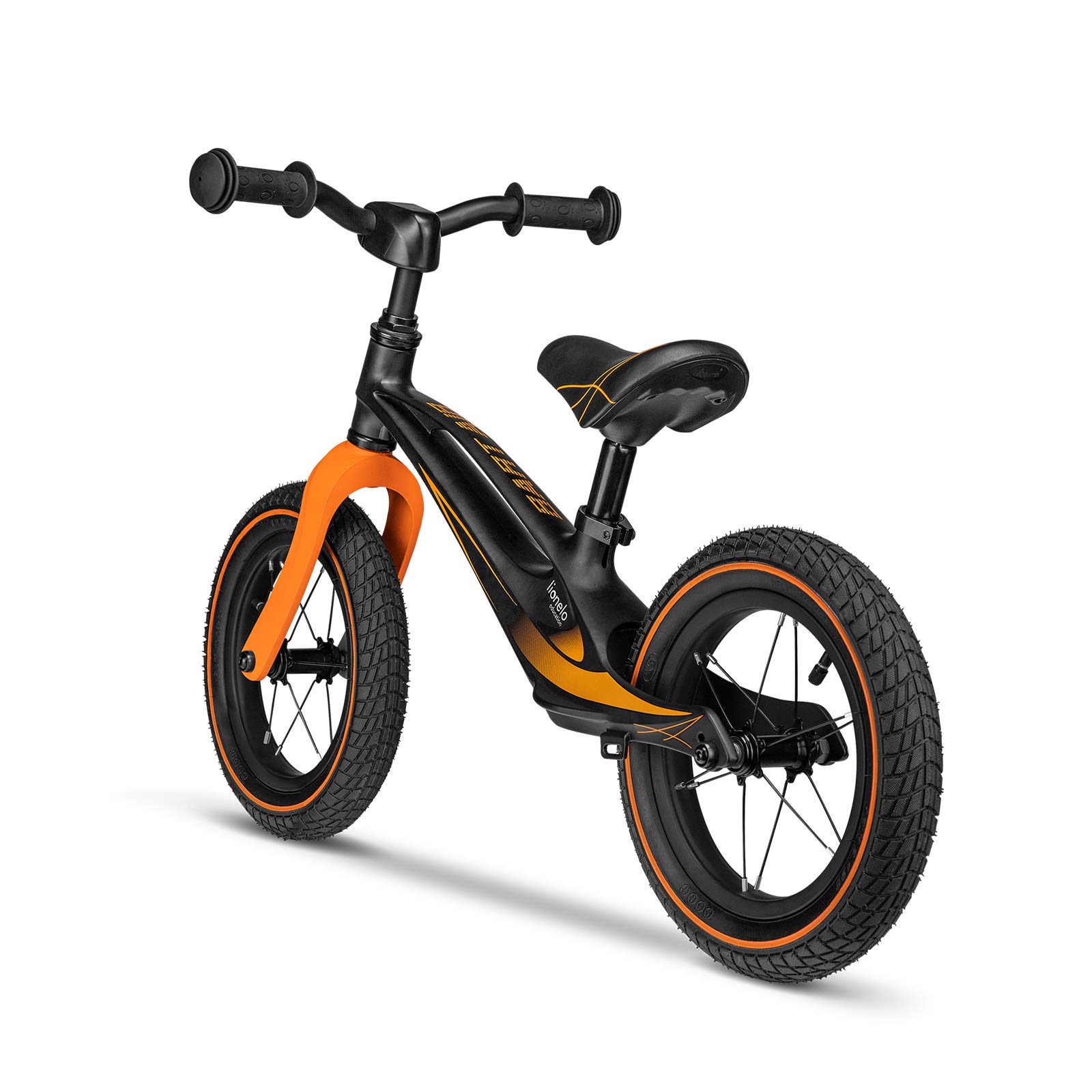 lionelo Bart Bicicleta sin Pedales de 2 años hasta 30kg, Cuadro de magnesio, al Estilo Deportivo, Ruedas 12", Altura de Manillar y sillín Regulable, Muy Robusta y Ligera (Negro, Bart Air)
