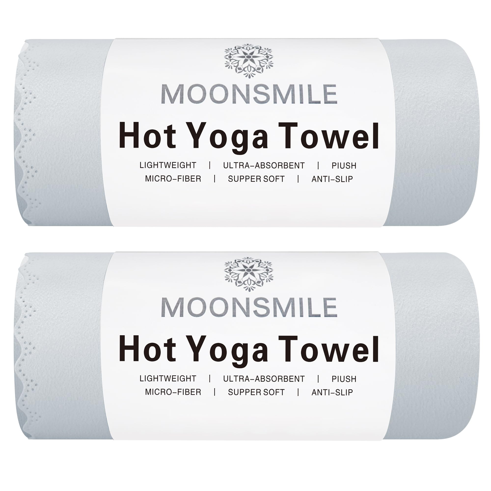 MOONSMILE 2 Pack Quick Dry Camping Towels, Yoga Hand Towel with Super-Absorbent Soft Suede Microfiber, Travel Camping Towels Wave Edge, Gym Sports Sweat Rags 30