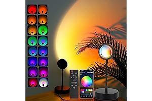 Upgrated 10W Sunset Projection Night Light 360° Rotation RGB Mood Lighting