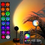 JIMEI Upgraded 10w Sunset Lamp Projector Led Lights for Room Decor Night Light Kids Sunlight Lamp Sun Lamp Sunrise RGB Party Lights Mood/Ambient/Rainbow Light Bedroom Decor Gifts for Women