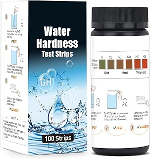 Water Hardness Test Kit,100 Pcs Water Hardness Test Strips Fast Detect Water Hardnes for Well Tap and Drinking water -Testing Range at 0-425 ppm