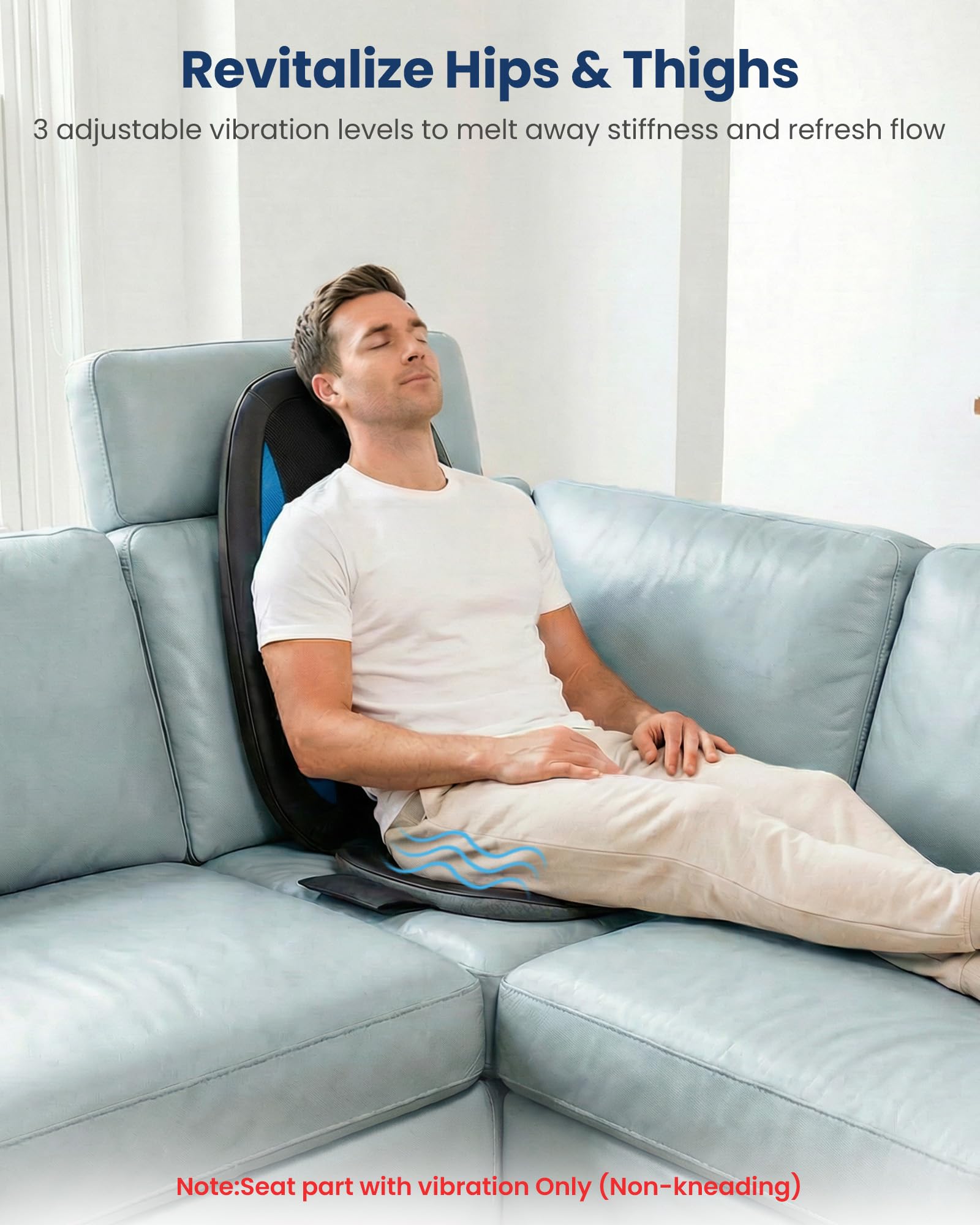COMFIER Shiatsu Massagesitzauflage, Rückenmassagegerät mit Wärme & Vibrationsfunktion, Entspannung für Nacken, Schulter und Rücken, Massagematte für Zuhause und Büro, Geschenk für Männer und Frauen