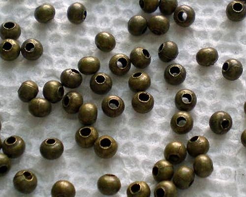 500pcs bronce antiguo pequeño metal espaciador redondo cuentas 0.126 in ~fabricación de joyas ~