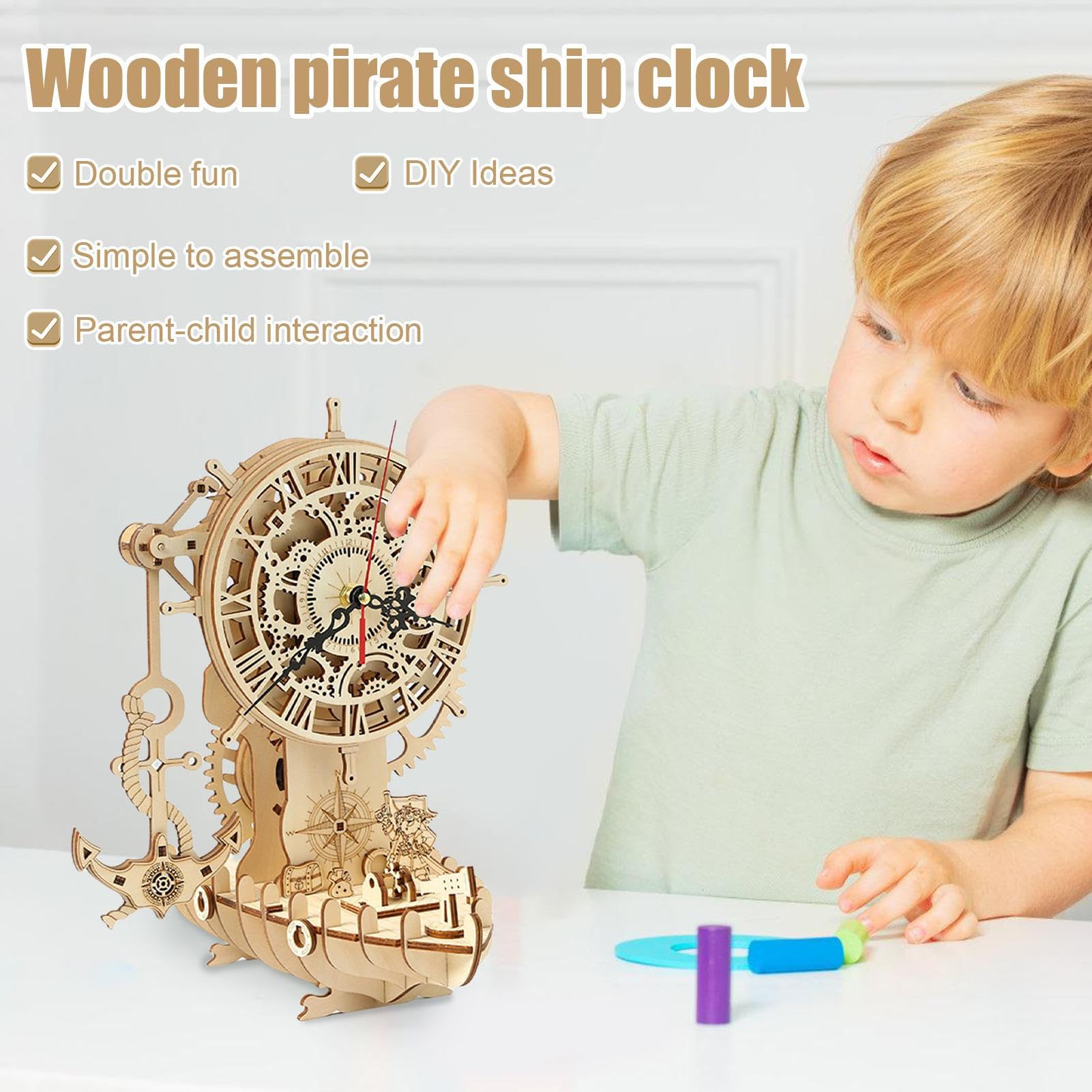 Puzzle 3D-watch puzzle puzzle puzzle in legno, orologio artistico