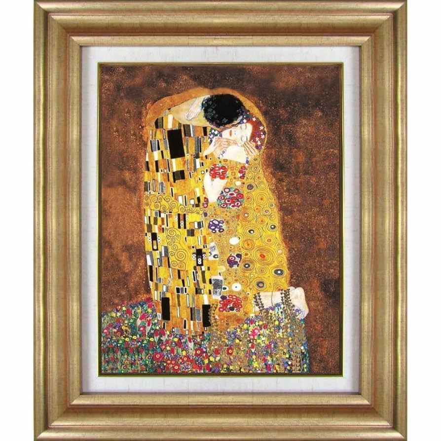 Amazon.co.jp: クリムト キス F6号 複製画 人物画 世界の名画