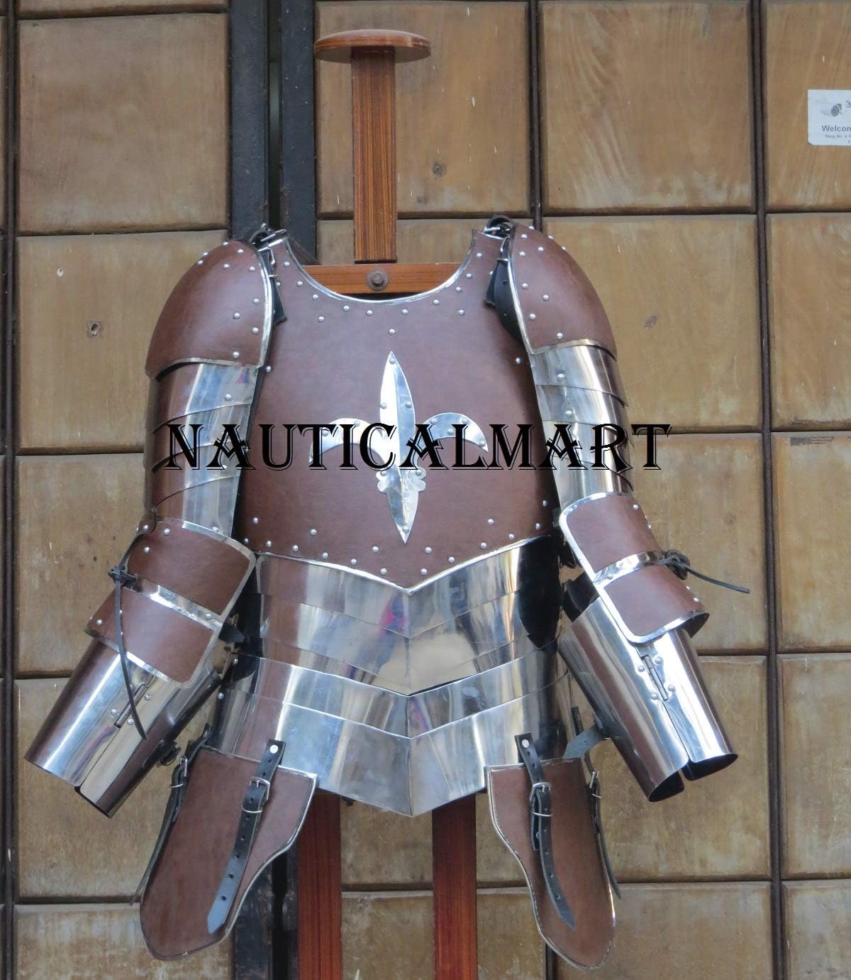 NauticalMart LARP Armor Fantasy Medieval Costume Armor Steel Armour Breastplate with Arm Set