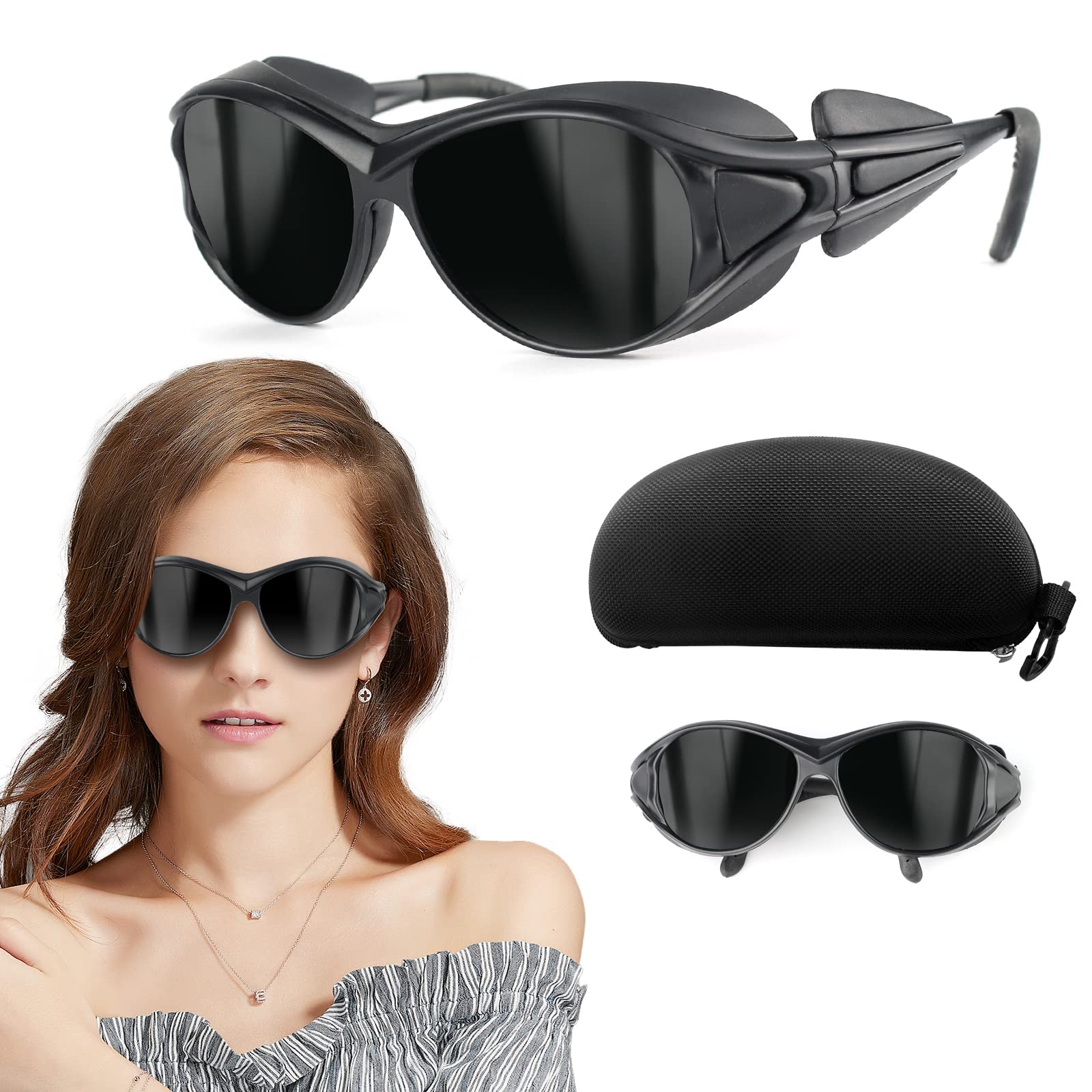 MAKINGTEC Red Light Protection Glasses, Eyes Protection for Tanning & High Intensity Light Treatments, 200-2000nm IPL Safety Glasses, Protective Eyewear for Cosmetic Light Procedures