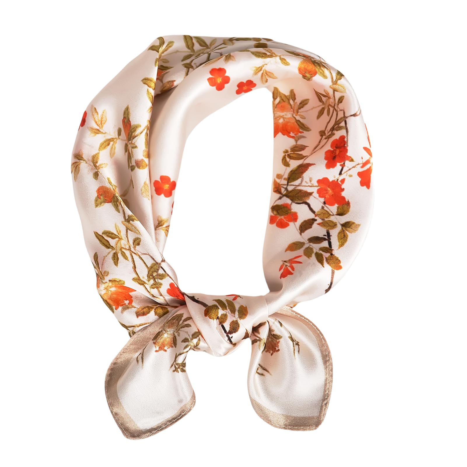 Sichdew Women 100% Mulberry Silk Neck Scarf Lightweight Digital Print Small Square Scarfs- Neckerchief Gift Packing 21