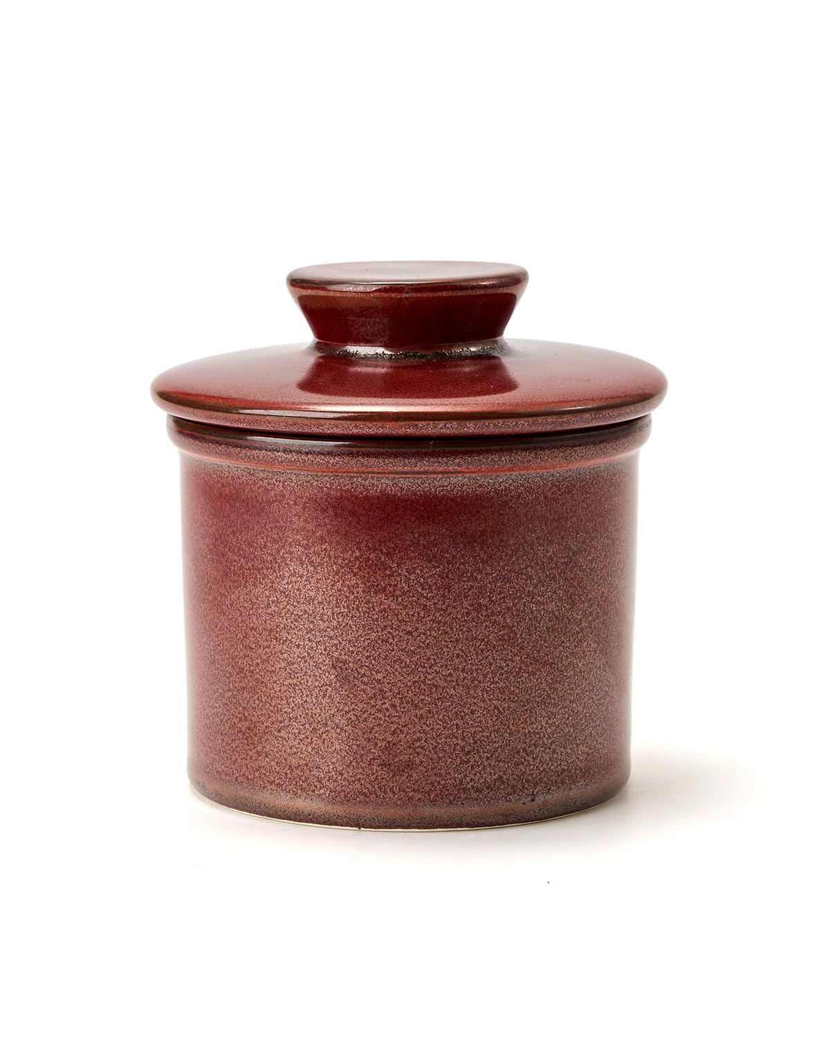 XELA Ceramic Butter Crock, French Butter Dish - Reddish Brown