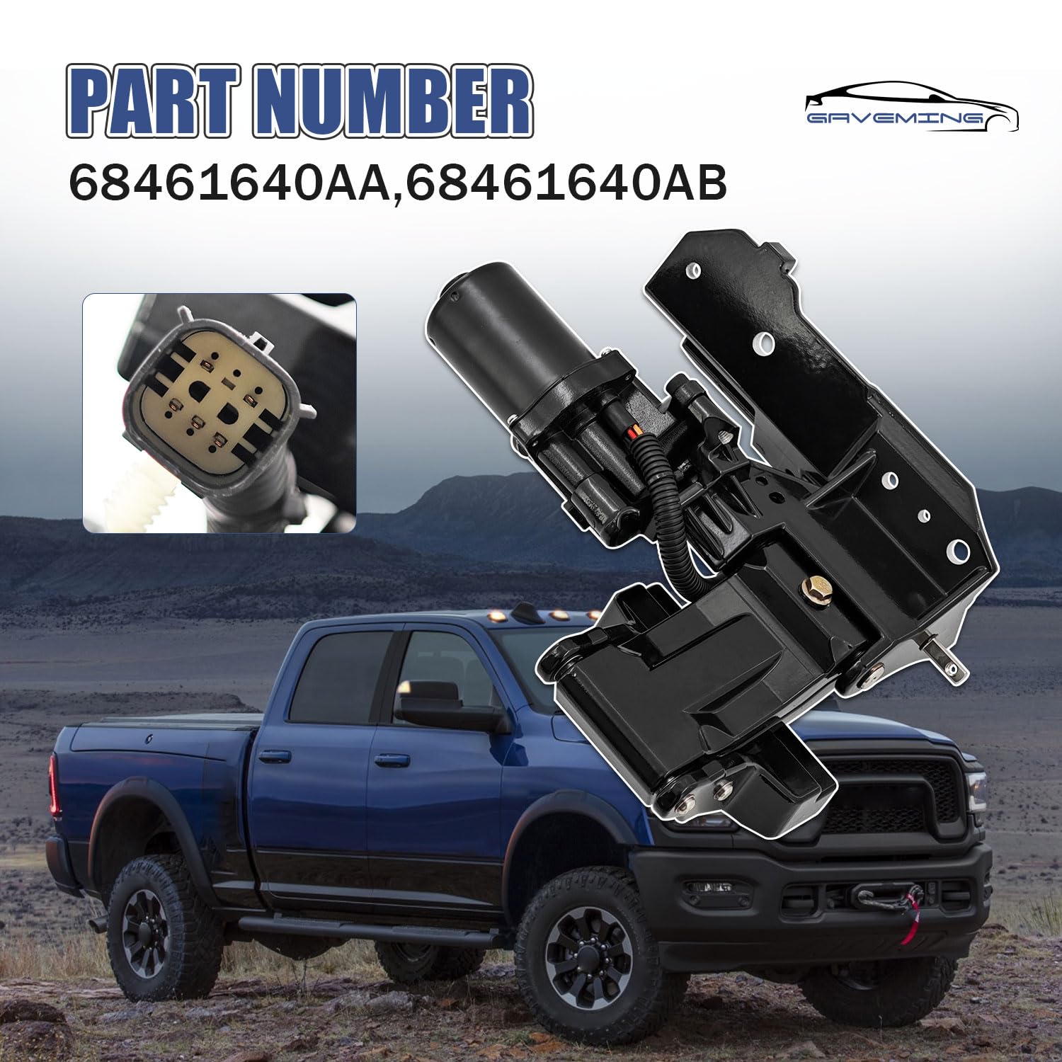 Power Running Board Motor Compatible with RAM 2500 3500 2019-2025 6.4L 6.7L Replacement Part Number 68461640AA,68461640AB (Right Side)