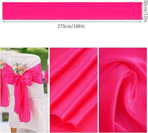 Miniatura 2 de Paquete de 12 caminos de mesa de satén de 12 x 108 pulgadas de largo para Navidad, fiestas de cumpleaños, banquetes, graduaciones, compromisos
