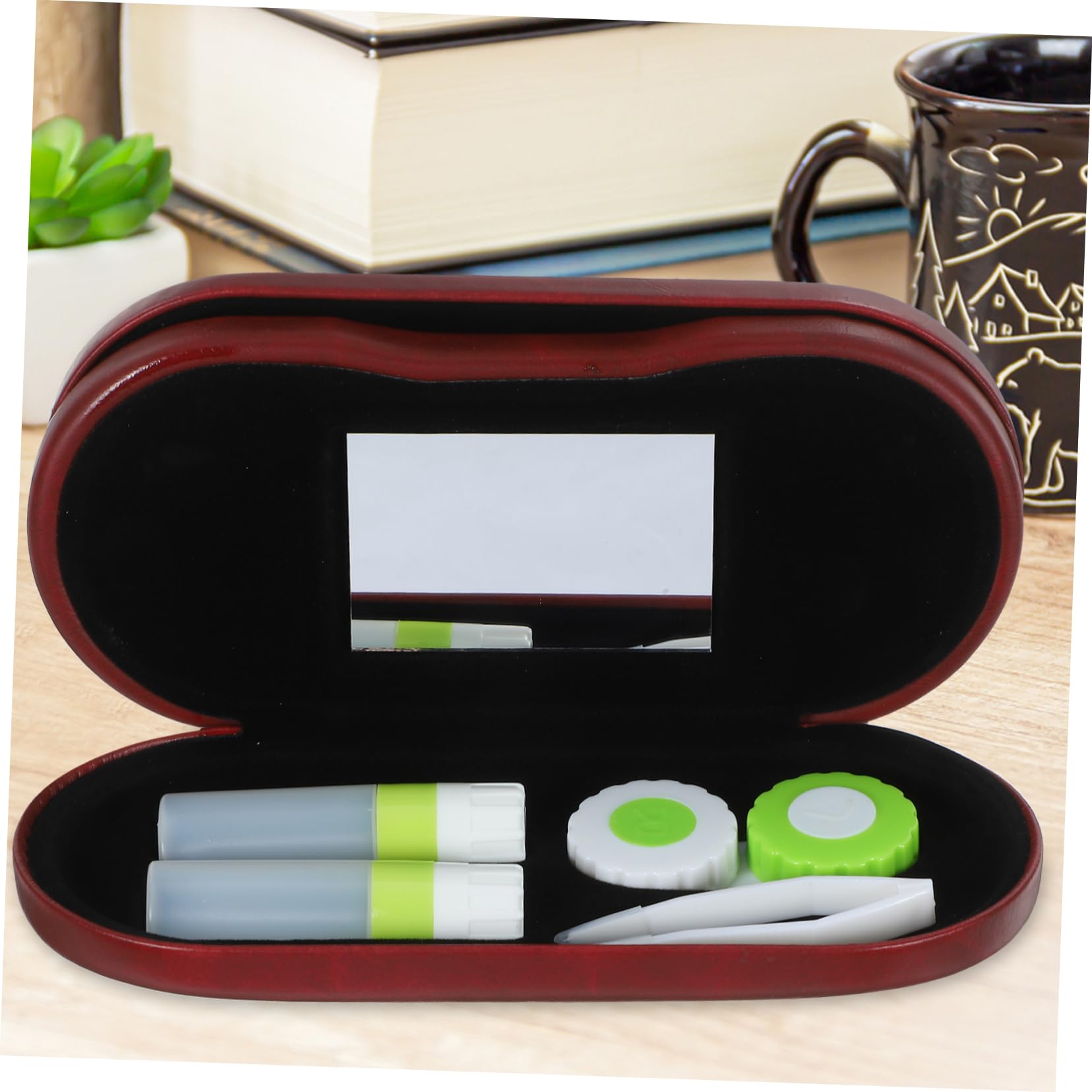 VALICLUD 4 Sätze Brillenetui Brillentrage-Organizer Fall Brillenbehälter Gläser Hartschalenetui für Sonnenbrillen Etui für Brillen Aufbewahrungsbox für Brillen Brillenhalter Pu rot