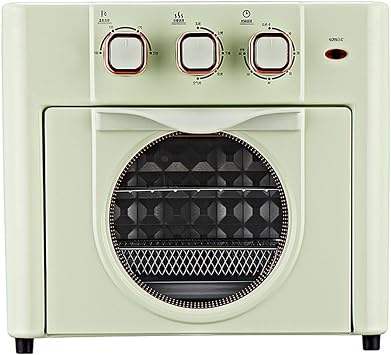 ZbOLi Air Fryer Toaster Oven Combo, 18L Large-capacity Countertop Convection Electric Oven Grill with 3 Mechanical Knobs, Light Green