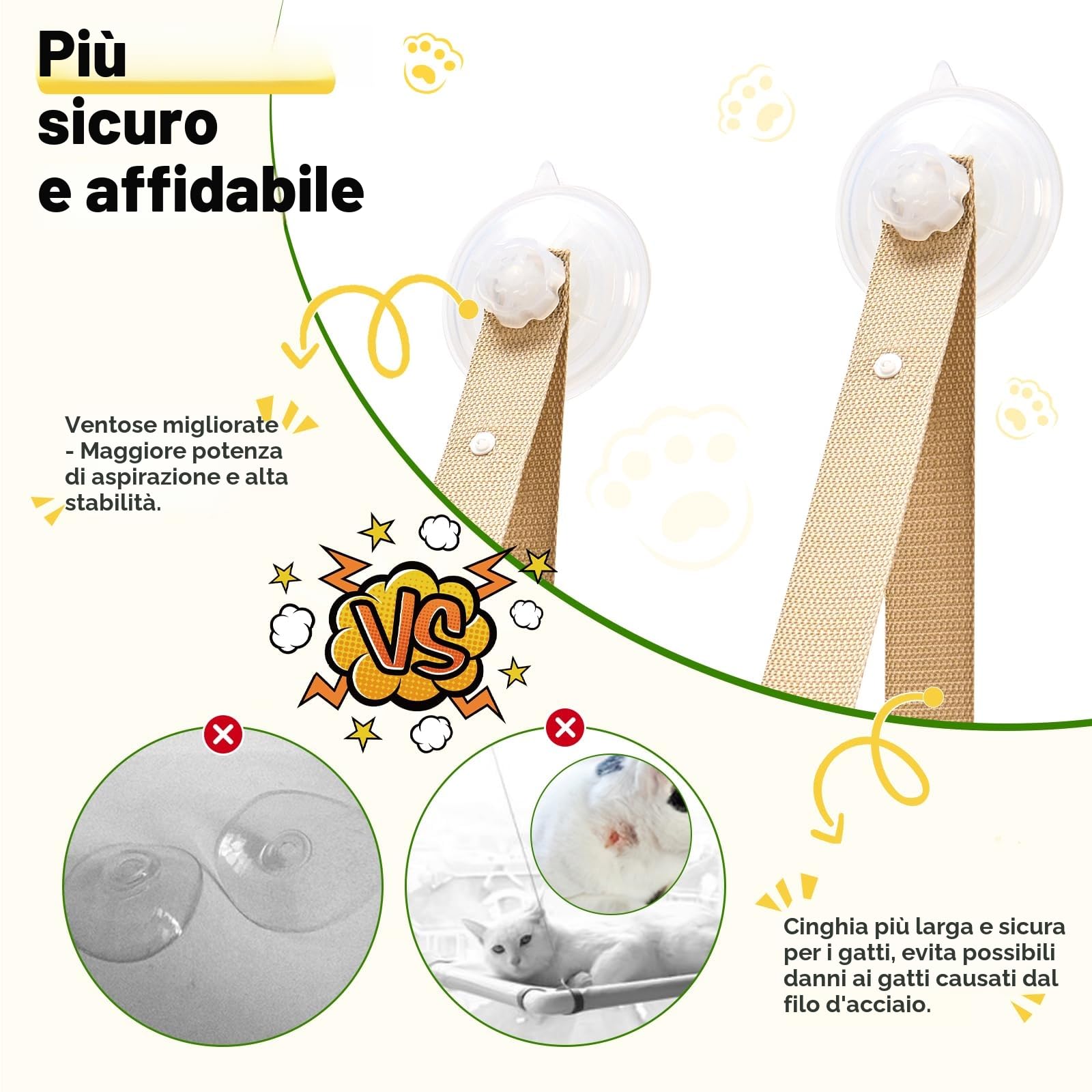 CATISM Amaca pieghevole per gatti fino a 20 kg, rinforzata con ventosa forte, lavabile, traspirante, supporto per davanzale, sacco a pelo (50 x 38 cm)