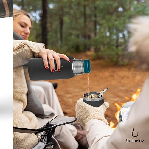 Miniatura 4 de BALIBETOV Kit de yerba mate  Incluye 1 taza de yerba mate, 1 pajilla Bombilla Mate y 1 Mate Termo con 2 tapones  La calabaza de yerba mate de acero