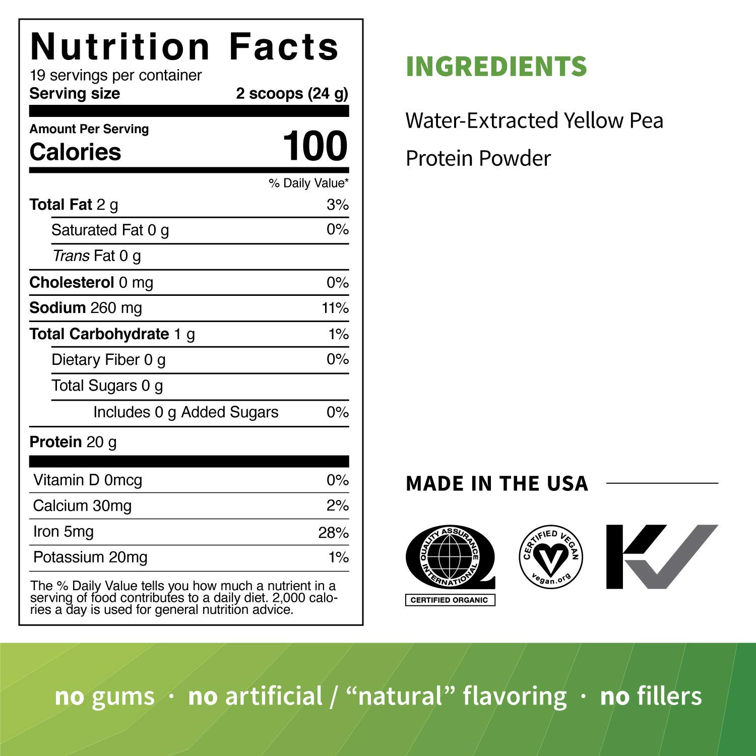 Sprout Living Organic Pea Protein Powder, 20 Grams of Plant Based