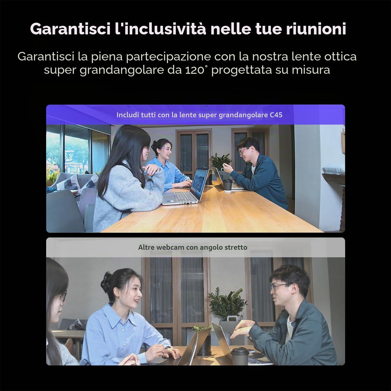 NEARITY C45 2K Webcam per Videoconferenze con Altoparlante e Microfono, Full HD 5X Zoom AI Auto-Framing, All-in-One Videocamera con Cancellazione del rumore, Plug-and-Play per Zoom/Teams/Google Meet