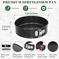 Vista 2 de Tellshun - Molde para pastel de 8 pulgadas con revestimiento antiadherente, juego de 50 papeles de pergamino, molde para tarta de queso con fondo