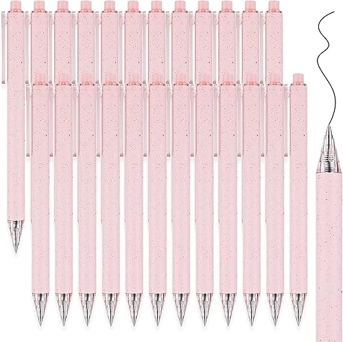 Paquete de 24 bolígrafos de tinta de gel negra de punta retráctil extrafina de 164 de pulgada (0.5 mm), escritura suave para diario, para tomar