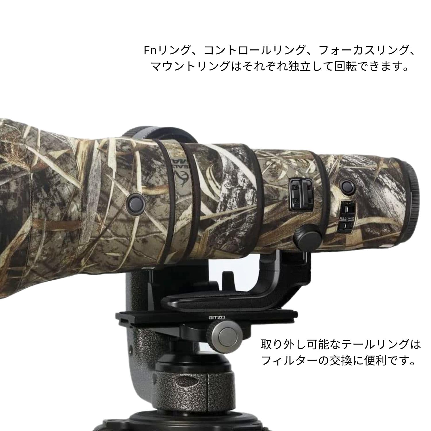 ROLANPRO Wasserdichter Lens Coat kompatibel mit Nikon Z 800mm F6.3 VR S, Camouflage Regenschutz Objektivschutzhülle Vogelbeobachtung Naturfotografie - #9 Gras-Tarnmuster