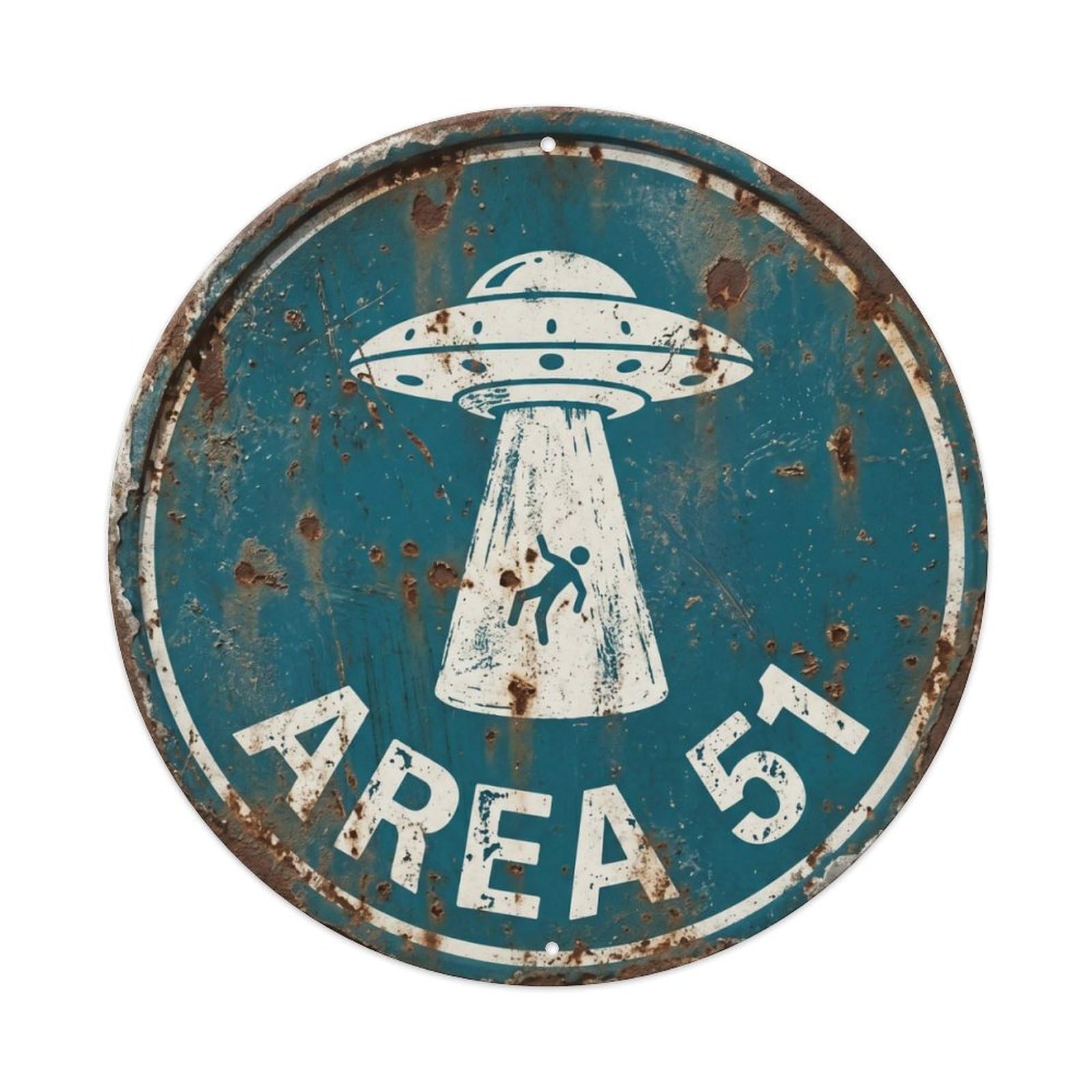 Fqnyr Style Vintage Alien Area 51 Abduction Ufo Sci-Fi Man Cave Metal Tin Sign