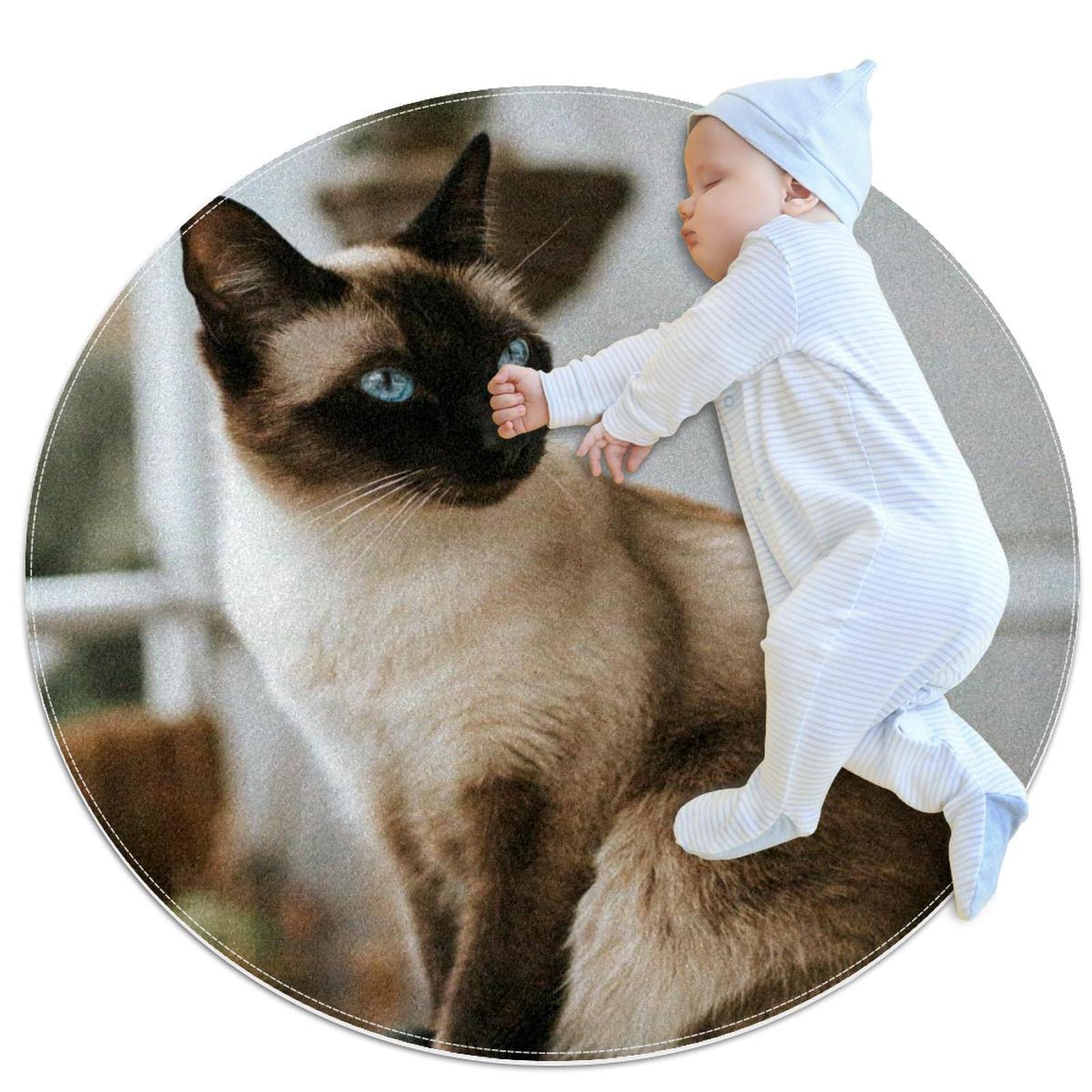 Tapis de salle de bain chat siamois pour réchauffer le sol du salon et du canapé