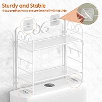 Vista 4 de Ceayell Agranda el almacenamiento sobre el inodoro, estantes organizadores de almacenamiento de baño de 2 niveles sobre el inodoro, organizador