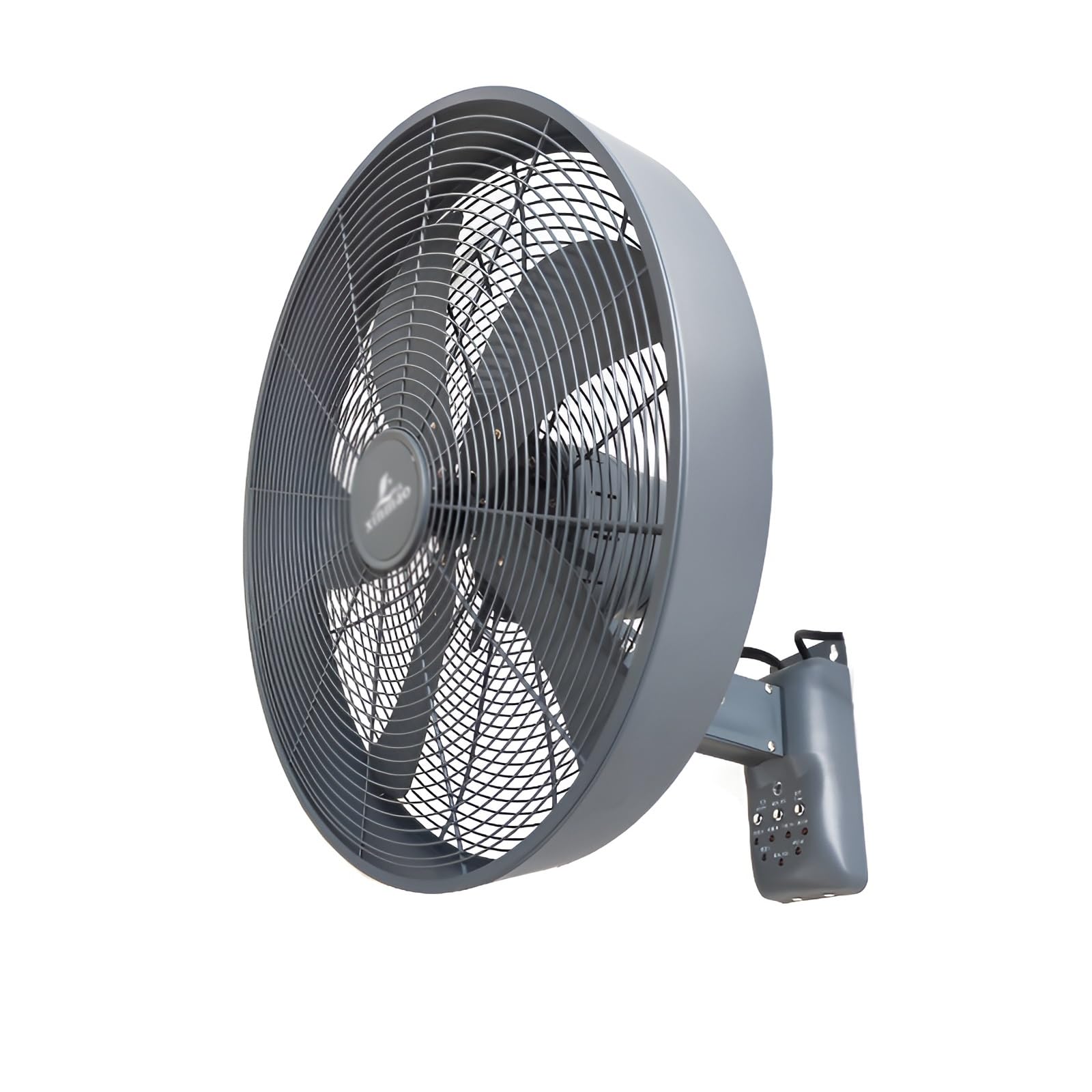 Ventilateur mural rétro robuste 45 cm oscillation 120° finition grise durable