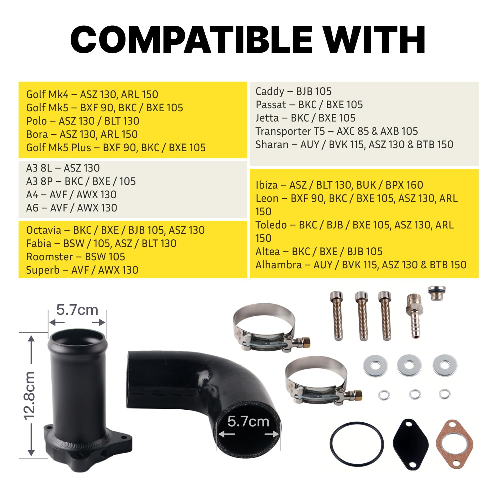 Kit Suppression Egr 1.9 Tdi 51mm Pour Golf A3 A4 Poloo Passatt | Pour Octaviaa Ibizaa A6 Fabiaa Superbb Sharann Alhambraa Galaxy Caddyy A2 Lupoo Egr Delete 038131501A