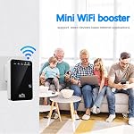 WiFi Booster, 2024 New WiFi Range Extender Internet Signal Booster for Home Wireless Repeater|Covers Up to 2800 Sq.ft and 40 Devices 300Mbps 2.4GHz|WPS Button| Ethernet Ports-Black