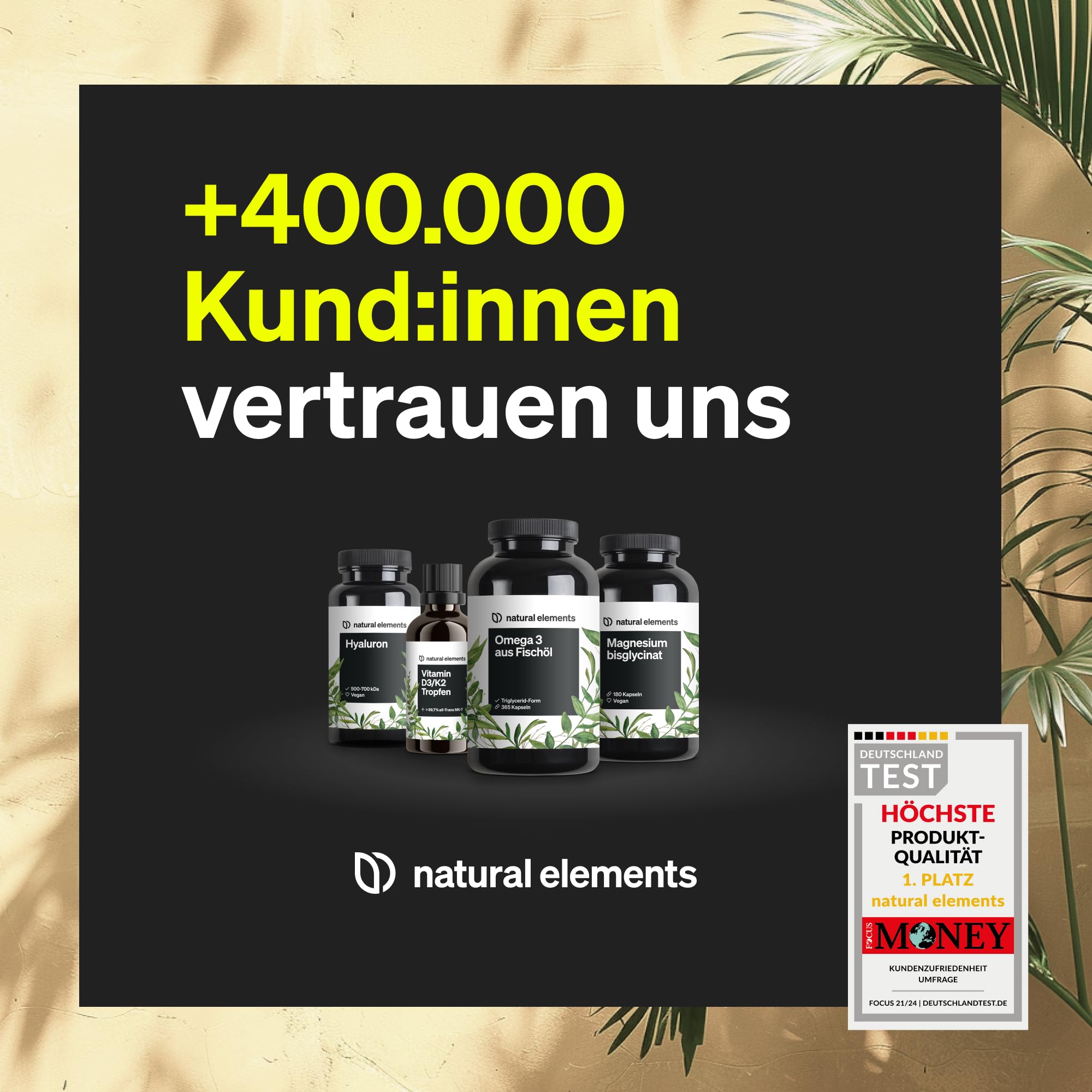 natural elements Premium Multivitamin – 180 hochdosierte Komplex-Kapseln – wertvolle Vitamine A-Z – Premium-Rohstoffe – mit Bioaktiv-Formen – ohne unnötige Zusätze – laborgeprüfte Qualität