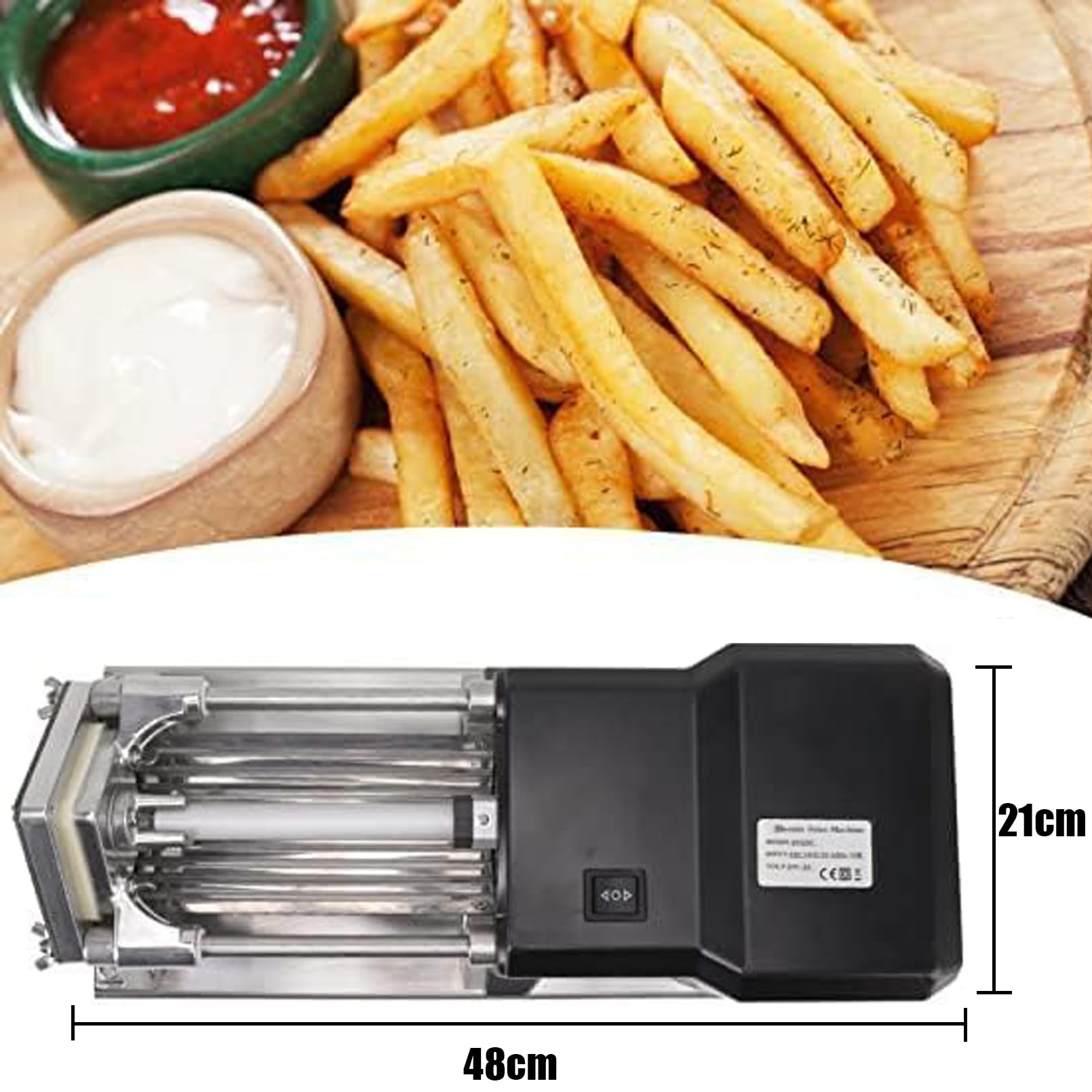Amazon｜電動フライドポテト切断機、6mm 12mm ステンレス鋼刃フライド