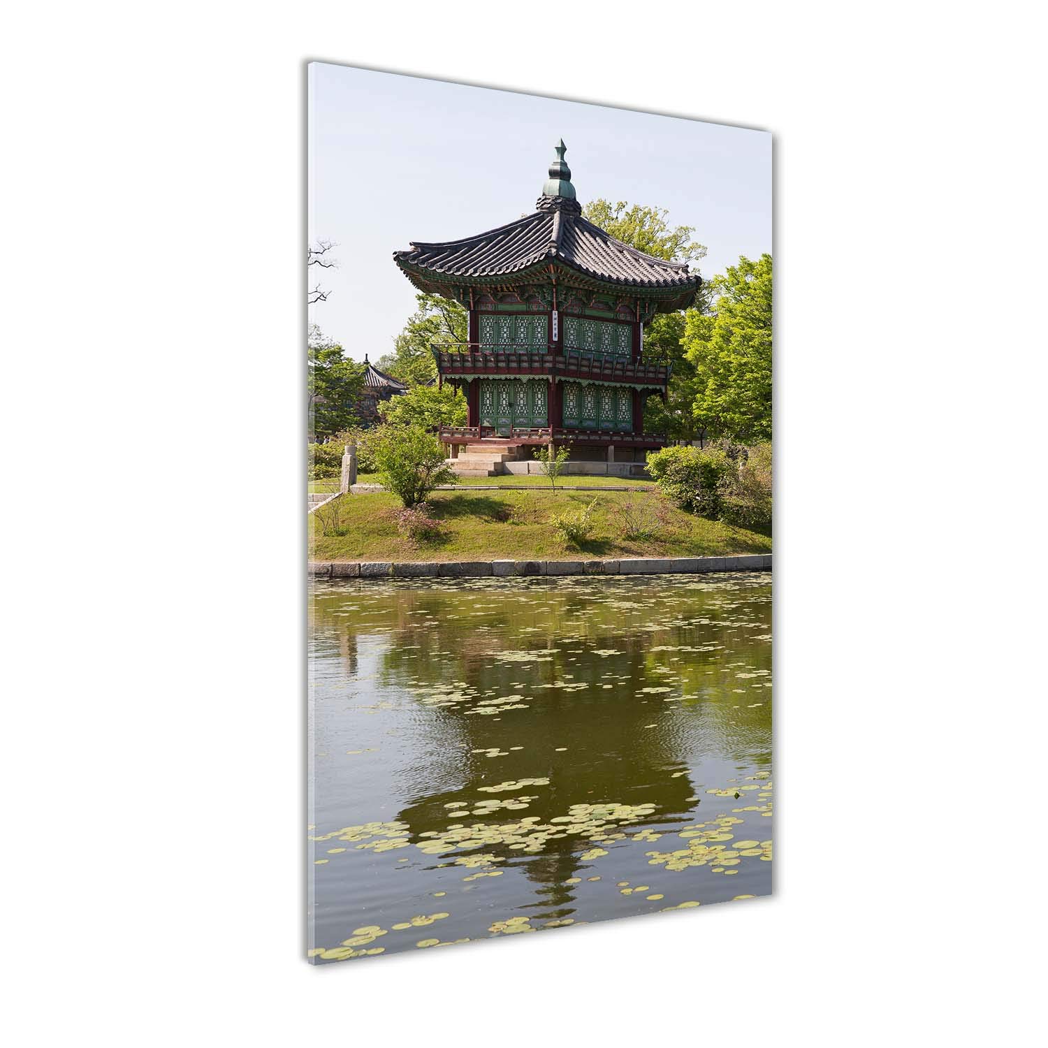 Parc japonais impression sur verre acrylique 70x140 grand tableau mural vert
