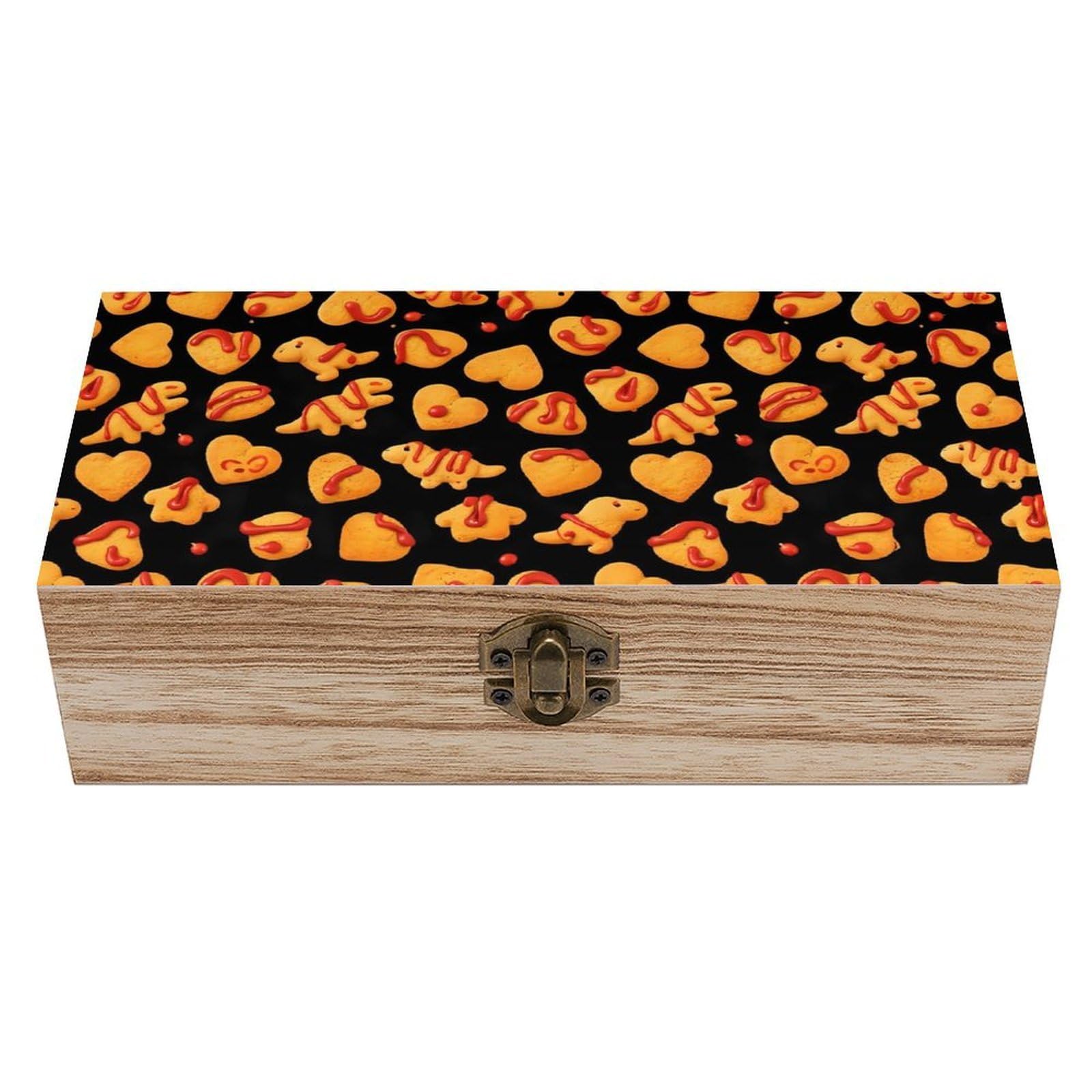 HLBSDM Chicken Nuggets Wooden Storage Box