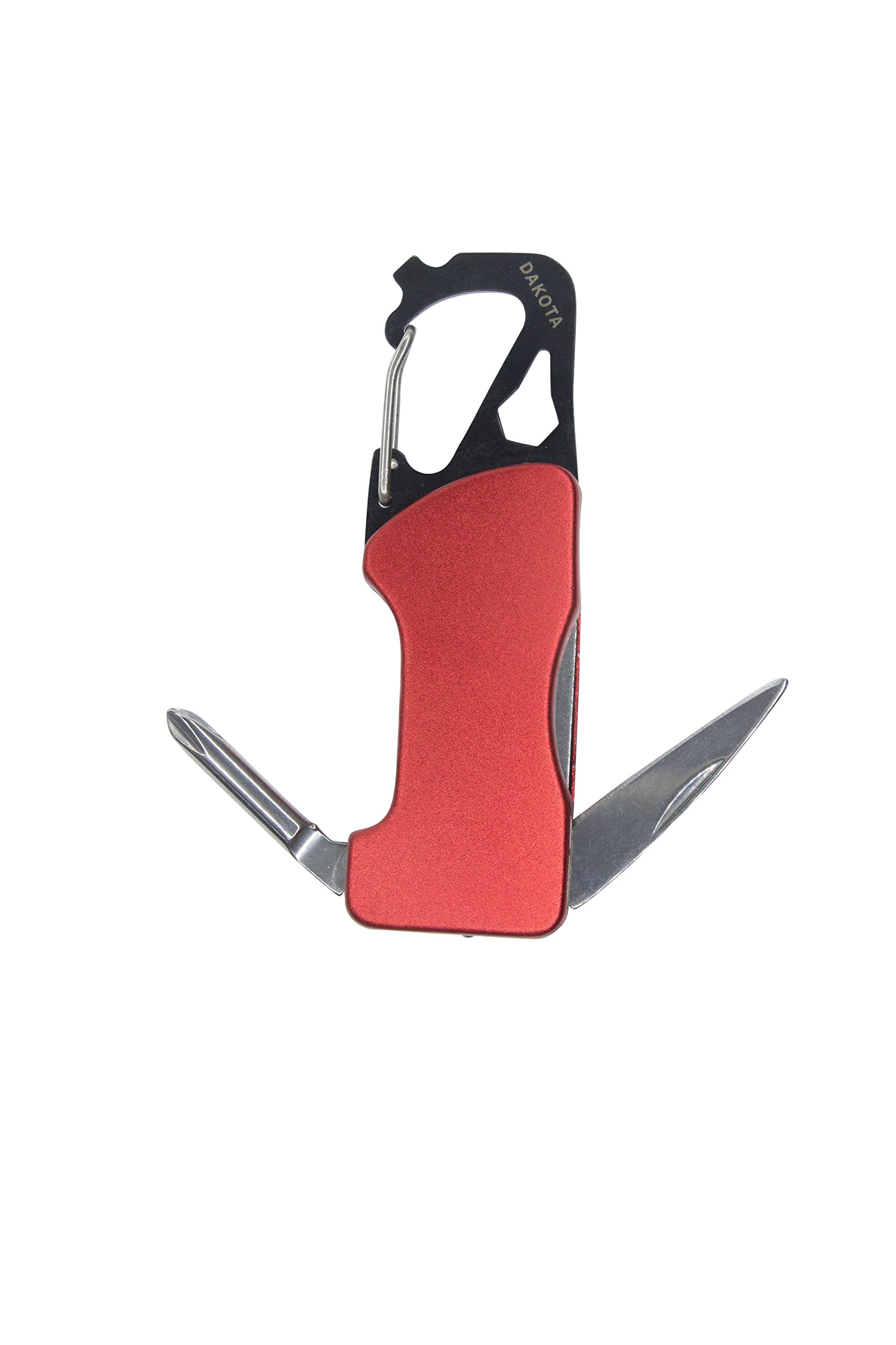 Dakota Flashlight Multi Tool Carabiner, Red