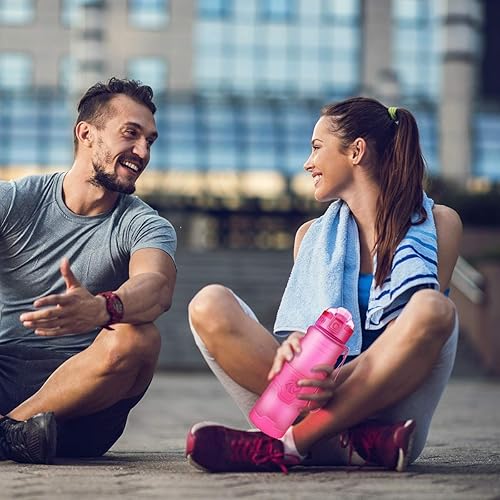 Miniatura 7 de Botella de agua deportiva Zorri, 13.5, 17, 23.6 onzas, sin BPA, a prueba de fugas, ligera, para exteriores, campamento, ciclismo, fitness, gimnasio,