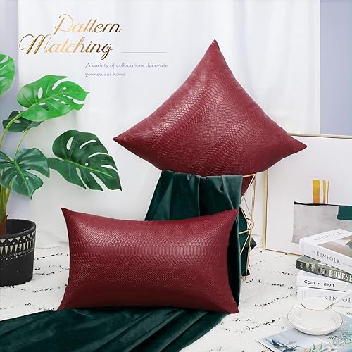 Miniatura 137 de BRAWARM Fundas de almohada de piel sintética de 16 x 16 pulgadas, paquete de 2 fundas de almohada de cuero plateado, almohadas decorativas de piel
