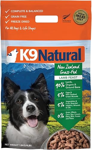 K9 Natural, Lamb Feast - Alimento liofilizado para perros sin granos, 64 onzas