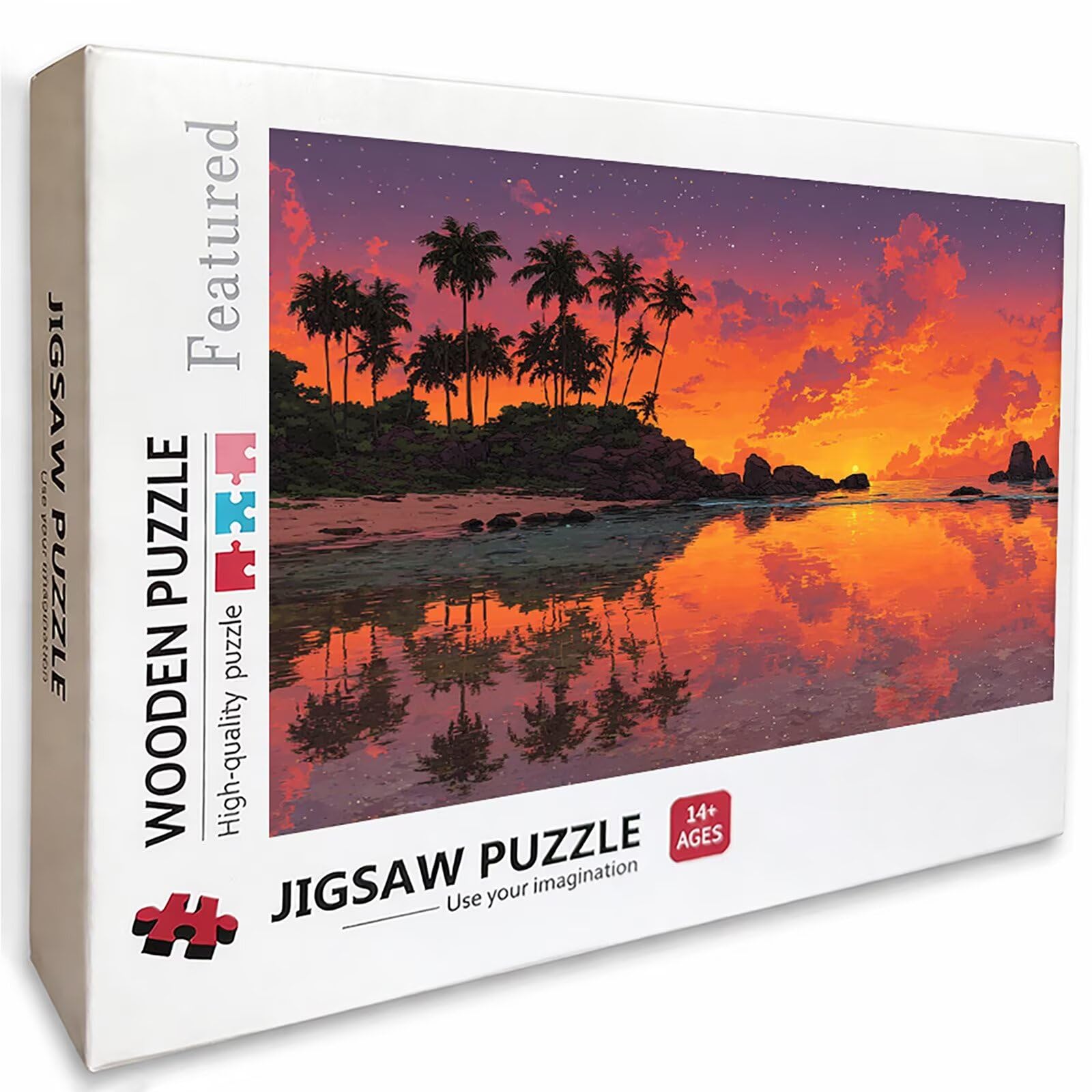 Puzzle z motywem zachodu słońca, 2000 elementów dla dorosłych, drewniane puzzle "zrób to sam", 99 x 70 cm, drewniane puzzle dla całej rodziny, dekoracyjne puzzle i prezenty, duże, sprytne puzzle