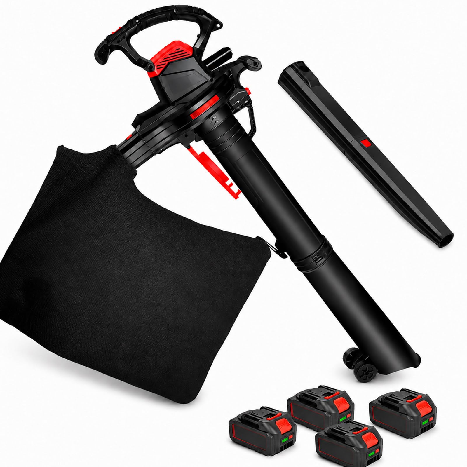 Souffleur Aspirateur Broyeur Sans Fil Avec Sac De 40 L 4×5.0Ah