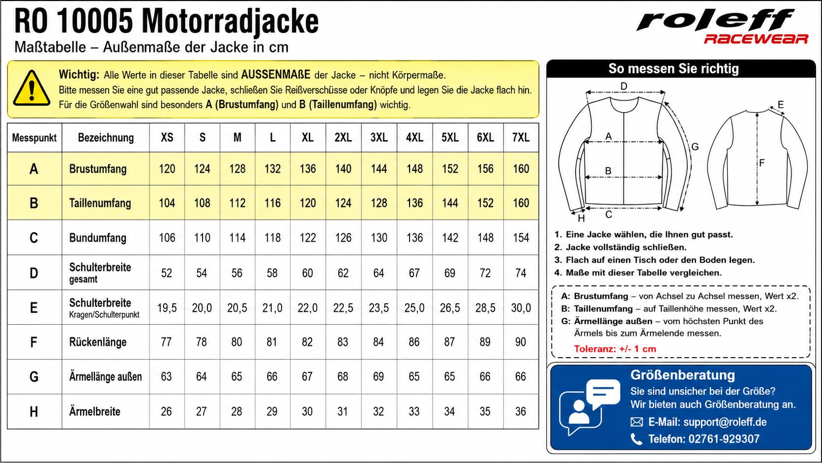 Roleff GIACCA MOTO RO10005 - NERO GIALLO NEON - IMPERMEABILE TRASPIRANTE PROTEZIONI DI SICUREZZA - TAGLIA S - 7XL - IDEALE PER TOURING E USO QUESTO, Nero/giallo fluo, 6XL