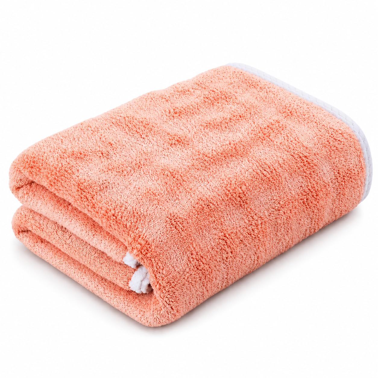 Premium Coral Fleece Microfiber Bath Towel | Ultra Soft, Highly Absorbent & Quick Dry | Large Size Plush Bathroom Towel for Men, Women & Kids (Peach)-image-5